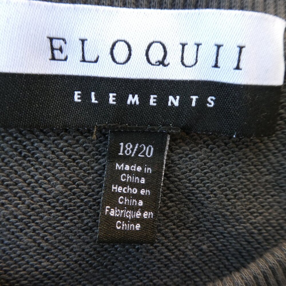 Eloquii PLUS Gray Animal Cheetah Sweatshirt Dress Tie Belt Puff Shoulder 18 20 - Picture 6 of 7